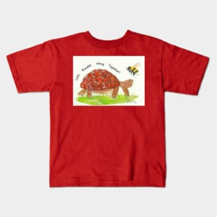 Colourful Tortoise,"Let's Bumble along Together!" Kids T-Shirt